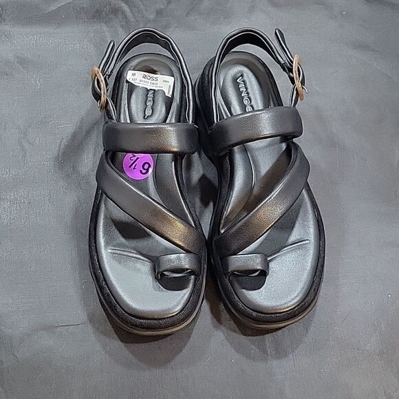 BRAND NEW VINCE WOMEN'S SANTA CRUZ LEATHER ANKLE STRAP PLATFORM SANDALS - Picture 3 of 16